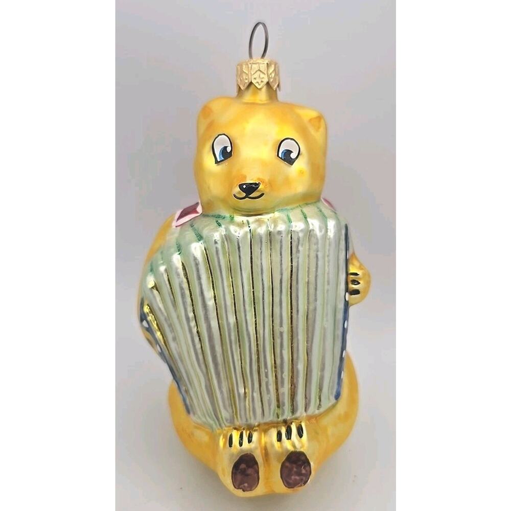 Vtg Christopher Radko Gypsy Bear Blown Glass Christmas Ornament u313 ad